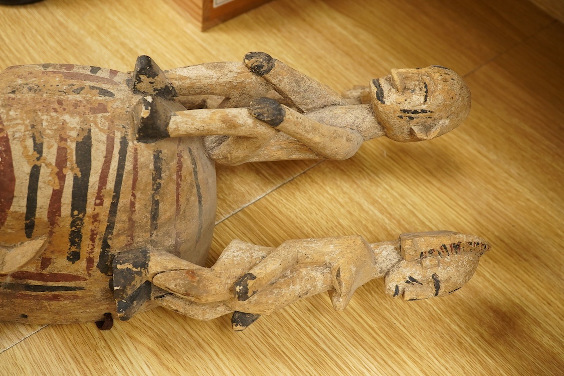 African tribal art interest; a Nigerian carved and painted mask, 54cm